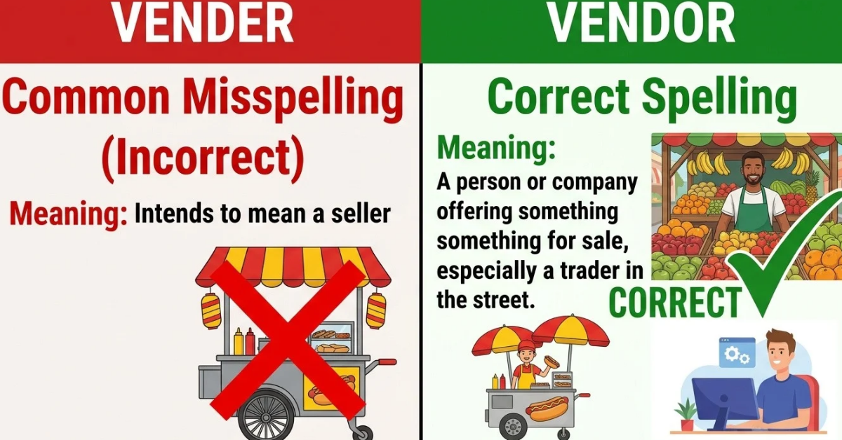 Vender or Vendor: Correct Spelling and Meaning
